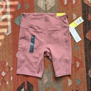 Women's High-Waisted Bike Shorts in Pink Medium